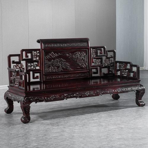 赞比亚血檀沙发组合中式明清古典红木家具别墅轻奢实木沙发
